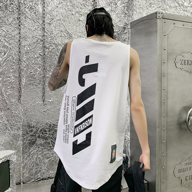 High Quality Letter Print Hip Hop Sport Basketball Vest Tops Tees Sleeveless Men Casual Loose Pullover Couple Wear Tank Tops | Vimost Shop.