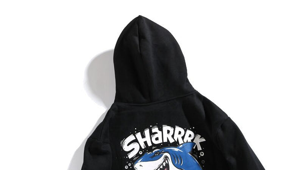 Funny Anime Shark Printed Hooded Sweatshirts Mens Streetwear Fleece Hoodies Autumn Casual Clothing | Vimost Shop.