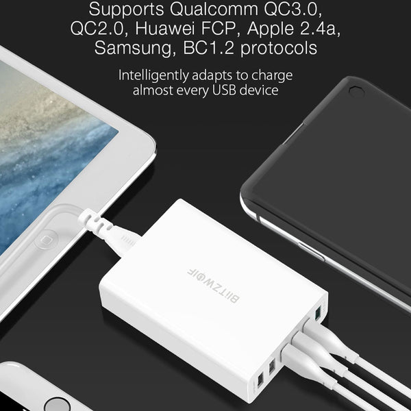 60W Dual QC3.0 6 Port USB PD Phone Charger for iphone for huawei Mobile Phone Chargers Accessories USB Fast Charging | Vimost Shop.