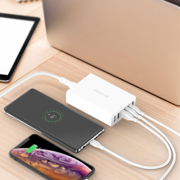 60W Dual QC3.0 6 Port USB PD Phone Charger for iphone for huawei Mobile Phone Chargers Accessories USB Fast Charging | Vimost Shop.