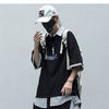 Letter Print Fake Two T Shirt Men Hip Hop Summer Casual Loose Short Sleeve Patchwork Techwear Tshirt Topsni | Vimost Shop.