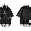 Letter Print Fake Two T Shirt Men Hip Hop Summer Casual Loose Short Sleeve Patchwork Techwear Tshirt Topsni | Vimost Shop.