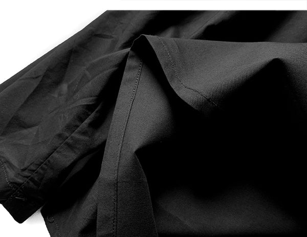 Solid Dark Pile Pile Collar Long Sleeve Hip Hop Streetwear Letter Embroidery Pullover Techwear Fashion Tops | Vimost Shop.