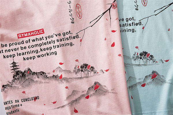 Japanese Geisha Tshirt Streetwear Short Sleeve T Shirt Japan Cotton Tops Tees Men Harajuku Hip Hop T-Shirt | Vimost Shop.