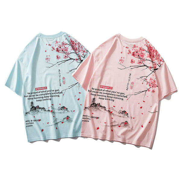 Japanese Geisha Tshirt Streetwear Short Sleeve T Shirt Japan Cotton Tops Tees Men Harajuku Hip Hop T-Shirt | Vimost Shop.