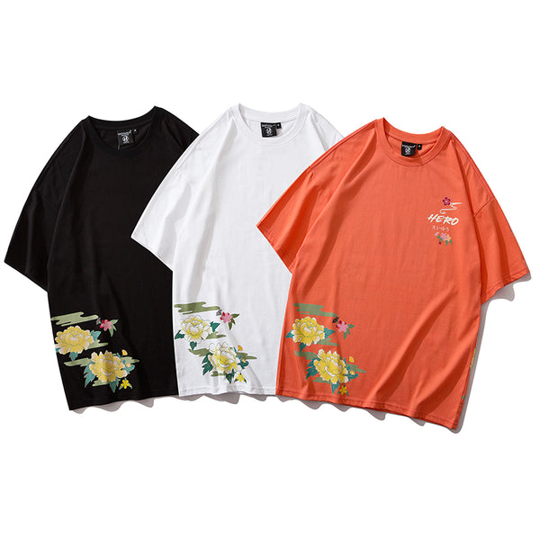 Japanese Geisha Tshirt Streetwear Short Sleeve T Shirt Japan Cotton Tops Tees Men Harajuku Hip Hop T-Shirt | Vimost Shop.