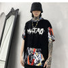 Hip Hop Dark Cat Print Men T Shirt Harajuku Streetwear Hooded Tops Tees Casual Cotton Short Sleeve | Vimost Shop.