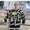 Men Skull Printed Hip Hop Sweater Streetwear High Quality Loose Oversized Sweaters Casual Pullover Clothing KA13 | Vimost Shop.