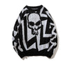 Men Skull Printed Hip Hop Sweater Streetwear High Quality Loose Oversized Sweaters Casual Pullover Clothing KA13 | Vimost Shop.