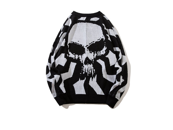 Men Skull Printed Hip Hop Sweater Streetwear High Quality Loose Oversized Sweaters Casual Pullover Clothing KA13 | Vimost Shop.