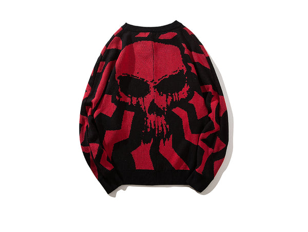 Men Skull Printed Hip Hop Sweater Streetwear High Quality Loose Oversized Sweaters Casual Pullover Clothing KA13 | Vimost Shop.