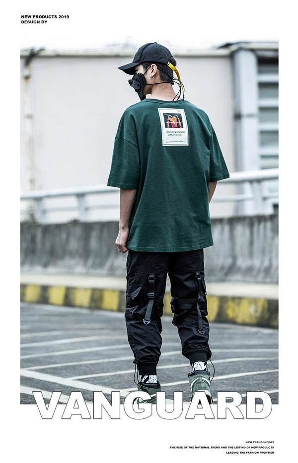 Multi-pocket Hip Hop Harem Pants Men Elastic Waist Trousers Joggers Casual Loose Ribbons Cargo Pants Sweatpants | Vimost Shop.