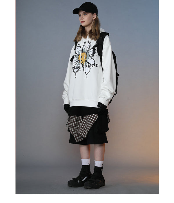 Harajuku Hoodie Sweatshirt Daisy Flower Mens Streetwear Hip Hop Hoodie Pullover Cotton Hooded Sweatshirt Fleece Winter | Vimost Shop.