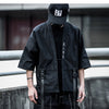 Harajuku Open Stitch Jackets Men Hip Hop Thin Coats Ribbons Japanese Style Male Seven-cent Sleeve Streetwear | Vimost Shop.