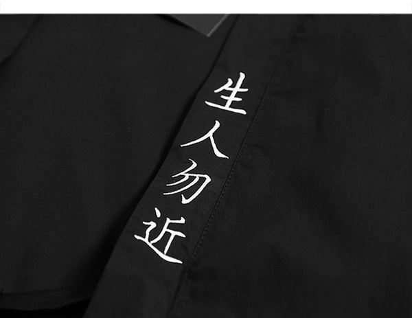Harajuku Open Stitch Jackets Men Hip Hop Thin Coats Ribbons Japanese Style Male Seven-cent Sleeve Streetwear | Vimost Shop.