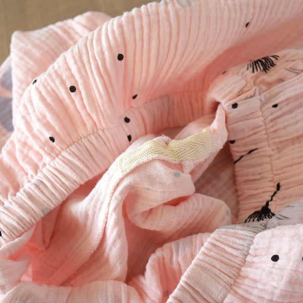 Pure Cotton Yarn Kimono Pajamas V-Neck Printing Plus Size Pijama Mujer Loungewear Women 2 Piece Sleepwear Autumn Fashion | Vimost Shop.