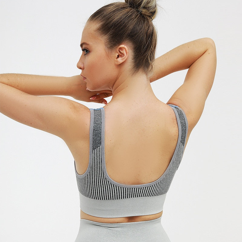 Patchwork Knitted Seamless Yoga Fitness Set Tank Crop Top High Waist Pants Sportswear Tracksuit New Sports Gym Workout Clothes | Vimost Shop.