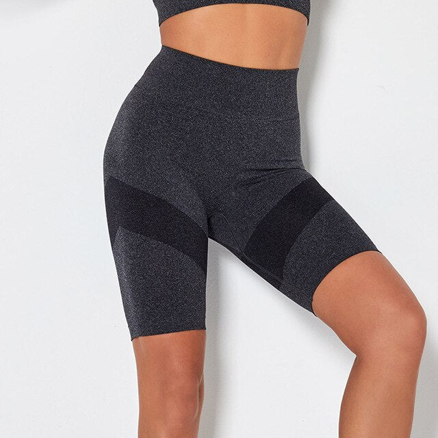 Patchwork Fitness Yoga Short Pants For Women Training Workout Sports Leggings Energy Sportswear Gym Clothing Hips Lifting | Vimost Shop.