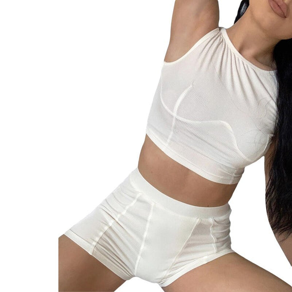 Sexy Women Casual Two Pieces Set Tank Crop Top Skinny Pants Workout Tracksuit High Elastic Fitness Jogger Sporty Fashion Suit | Vimost Shop.