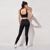 Women's sportswear High Waist Sports Bra+ Legging Gym Clothing Seamless Fitness Yoga Suit Stretchy Workout Set Padded Sport
