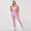 Women's sportswear High Waist Sports Bra+ Legging Gym Clothing Seamless Fitness Yoga Suit Stretchy Workout Set Padded Sport
