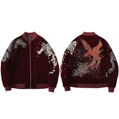 Streetwear Jacket Mens Hip Hop Coat Animals Floral Embroidery Jacket Zipper Cotton Track Jacket Coat Outwear Winter Parkas