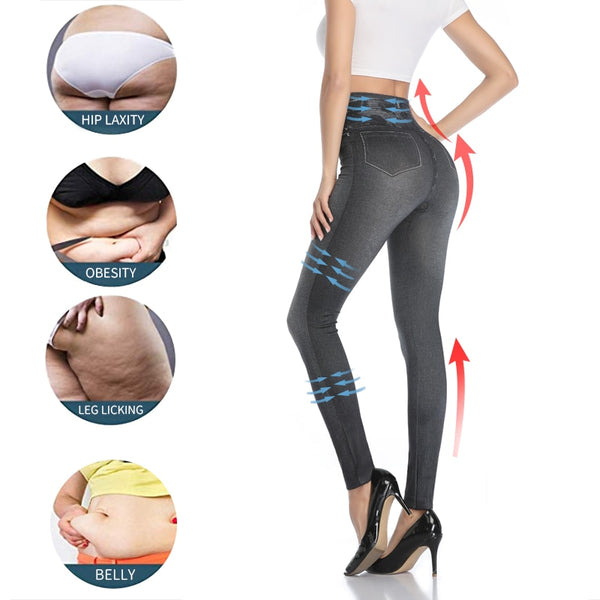 Faux Denim Jeans Leggings High Waist Fashion Slim Women Seamless Leggings Sexy Long Printing Fitness Legging Casual Pencil Pants | Vimost Shop.