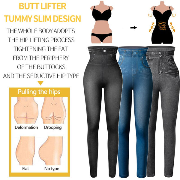 Faux Denim Jeans Leggings High Waist Fashion Slim Women Seamless Leggings Sexy Long Printing Fitness Legging Casual Pencil Pants | Vimost Shop.