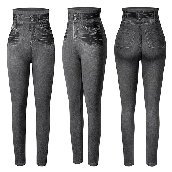Faux Denim Jeans Leggings High Waist Fashion Slim Women Seamless Leggings Sexy Long Printing Fitness Legging Casual Pencil Pants | Vimost Shop.