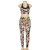 Flower Print Yoga Fitness Clothing For Women Vest Crop Top Leggings Sports Pants Suit Gym Fitness Jogging Slim Tracksuit Outfits | Vimost Shop.