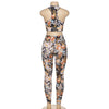 Flower Print Yoga Fitness Clothing For Women Vest Crop Top Leggings Sports Pants Suit Gym Fitness Jogging Slim Tracksuit Outfits | Vimost Shop.