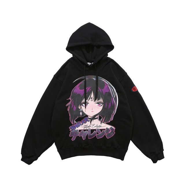 Reflective Anime Hooded Sweatshirts Hoodies Japanese Men/women Harajuku Casual Pullover Hoodie Hip Hop Cotton Tops | Vimost Shop.