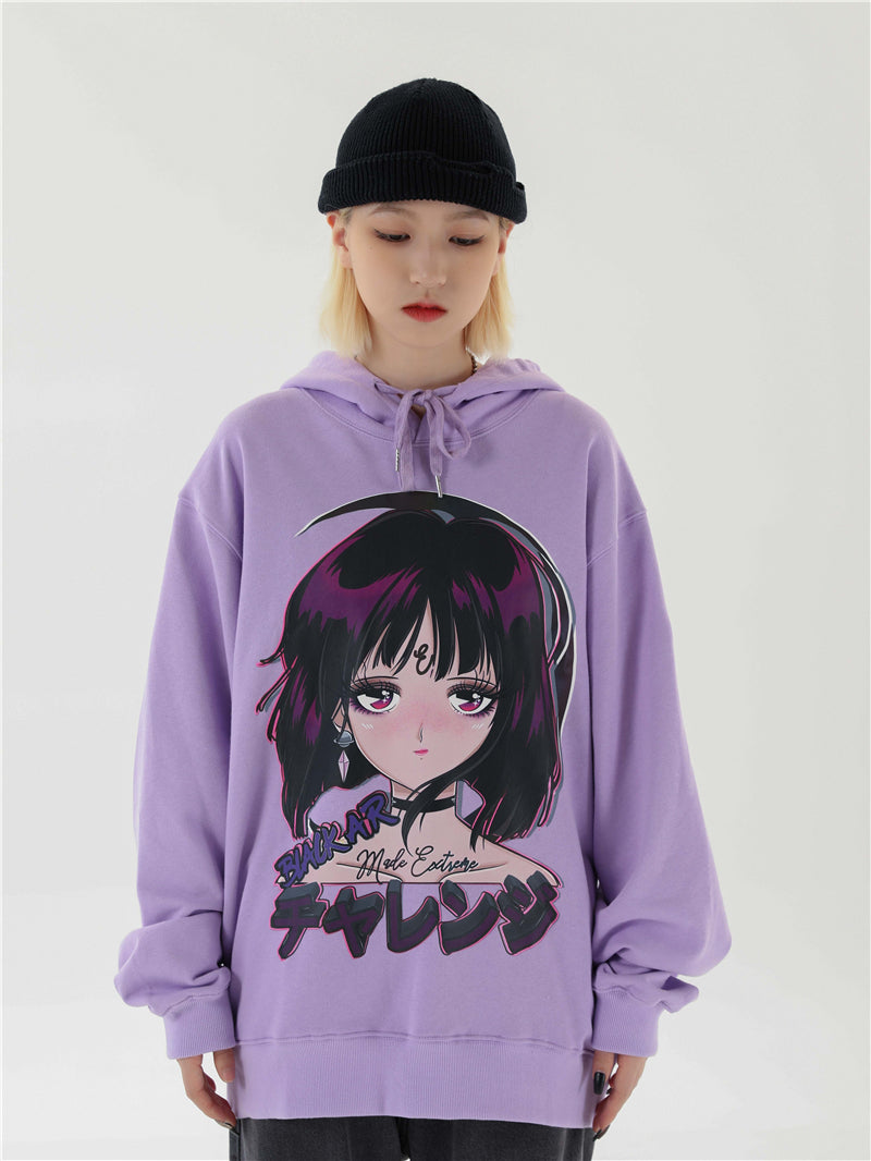Reflective Anime Hooded Sweatshirts Hoodies Japanese Men/women Harajuku Casual Pullover Hoodie Hip Hop Cotton Tops | Vimost Shop.