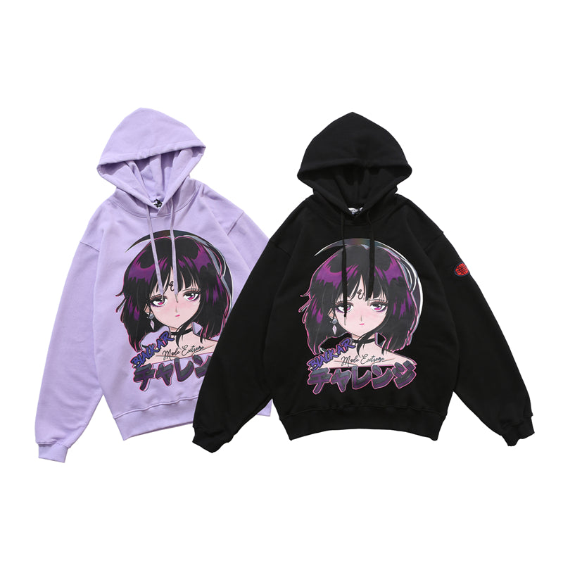 Reflective Anime Hooded Sweatshirts Hoodies Japanese Men/women Harajuku Casual Pullover Hoodie Hip Hop Cotton Tops | Vimost Shop.