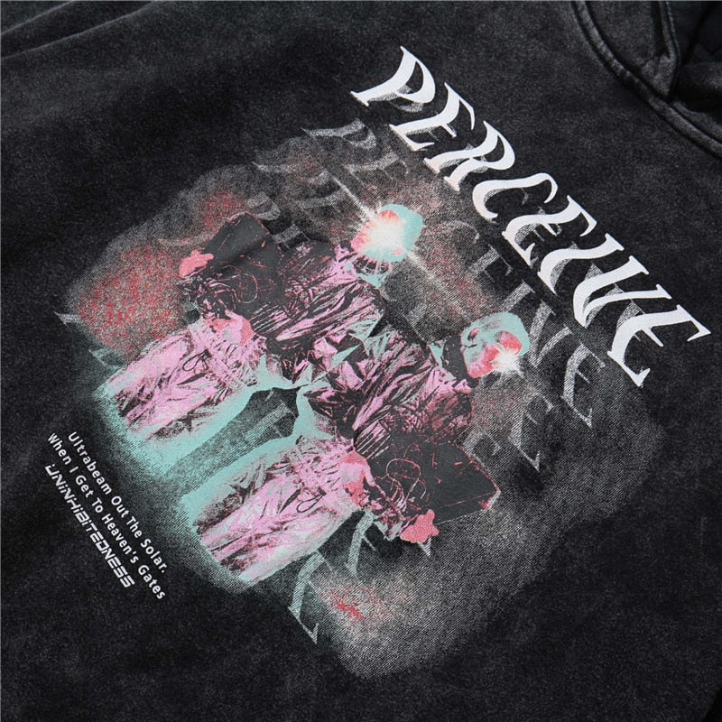 Streetwear Perceived Print Washed Hoodie Men Hip Hop Harajuku Oversized Hoodie Sweatshirt Pullover Autumn Cotton Black | Vimost Shop.
