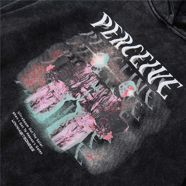 Streetwear Perceived Print Washed Hoodie Men Hip Hop Harajuku Oversized Hoodie Sweatshirt Pullover Autumn Cotton Black | Vimost Shop.