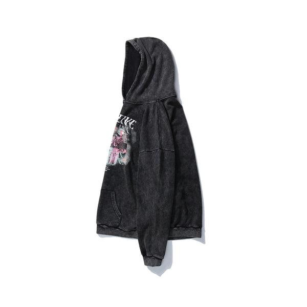 Streetwear Perceived Print Washed Hoodie Men Hip Hop Harajuku Oversized Hoodie Sweatshirt Pullover Autumn Cotton Black | Vimost Shop.