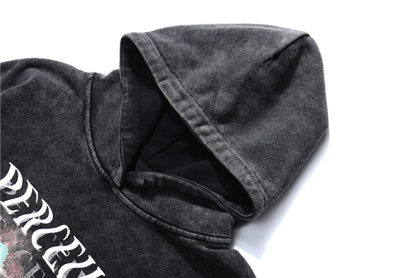 Streetwear Perceived Print Washed Hoodie Men Hip Hop Harajuku Oversized Hoodie Sweatshirt Pullover Autumn Cotton Black | Vimost Shop.