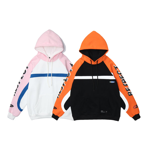 Hip Hop Patchwork Hoodie Sweatshirt Mens Harajuku Hoodie Streetwear HipHop Pullover Fleece Winter Autumn Pink Tops | Vimost Shop.