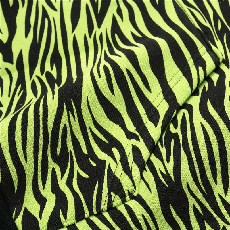 Streetwear Green Zebra Pattern Hoodies Sweatshirt Hip Hop Hoodie Autumn Harajuku Pullover Oversize Unisex Clothes | Vimost Shop.
