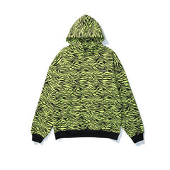 Streetwear Green Zebra Pattern Hoodies Sweatshirt Hip Hop Hoodie Autumn Harajuku Pullover Oversize Unisex Clothes