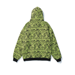 Streetwear Green Zebra Pattern Hoodies Sweatshirt Hip Hop Hoodie Autumn Harajuku Pullover Oversize Unisex Clothes