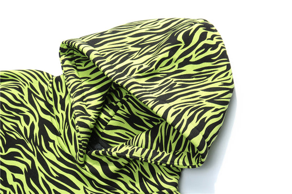 Streetwear Green Zebra Pattern Hoodies Sweatshirt Hip Hop Hoodie Autumn Harajuku Pullover Oversize Unisex Clothes | Vimost Shop.