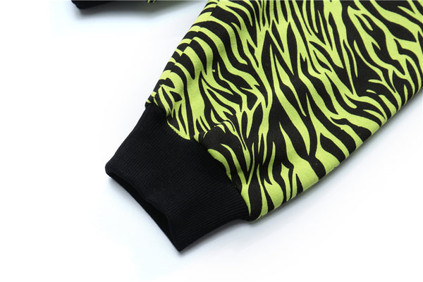 Streetwear Green Zebra Pattern Hoodies Sweatshirt Hip Hop Hoodie Autumn Harajuku Pullover Oversize Unisex Clothes | Vimost Shop.