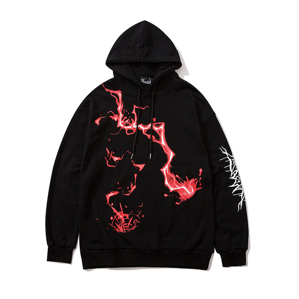 Men Blue Lightning Hoodie Sweatshirt Hip Hop Streetwear Hoodie Pullover Harajuku Autumn Winter Hoodies Cotton | Vimost Shop.