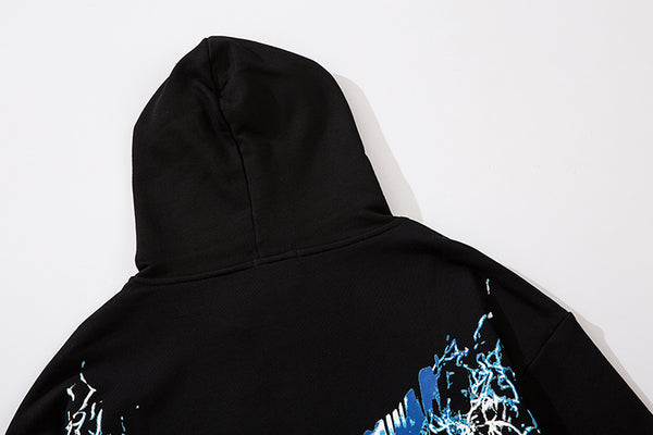Men Blue Lightning Hoodie Sweatshirt Hip Hop Streetwear Hoodie Pullover Harajuku Autumn Winter Hoodies Cotton | Vimost Shop.