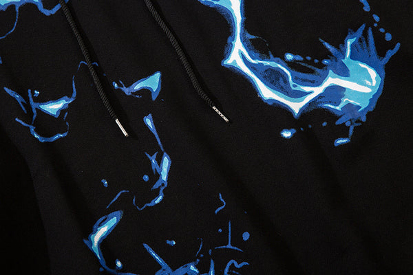 Men Blue Lightning Hoodie Sweatshirt Hip Hop Streetwear Hoodie Pullover Harajuku Autumn Winter Hoodies Cotton | Vimost Shop.