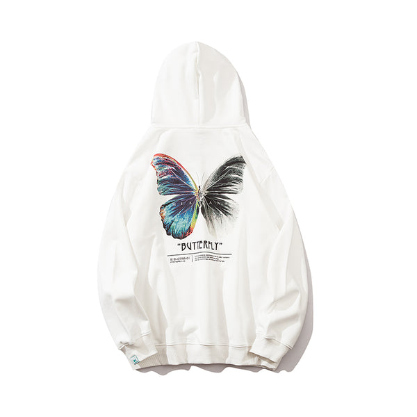 Hip Hop Butterfly Hoodie Sweatshirt Men Harajuku Streetwear Hooded Pullover Cotton Autumn Loose Hoodie Black Clothes | Vimost Shop.