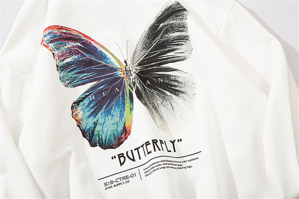 Hip Hop Butterfly Hoodie Sweatshirt Men Harajuku Streetwear Hooded Pullover Cotton Autumn Loose Hoodie Black Clothes | Vimost Shop.