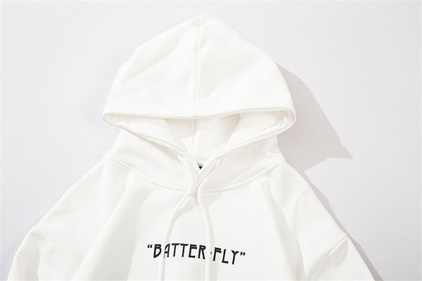 Hip Hop Butterfly Hoodie Sweatshirt Men Harajuku Streetwear Hooded Pullover Cotton Autumn Loose Hoodie Black Clothes | Vimost Shop.